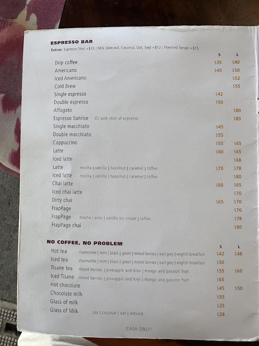 A Page In The Sun Menu Photo 10