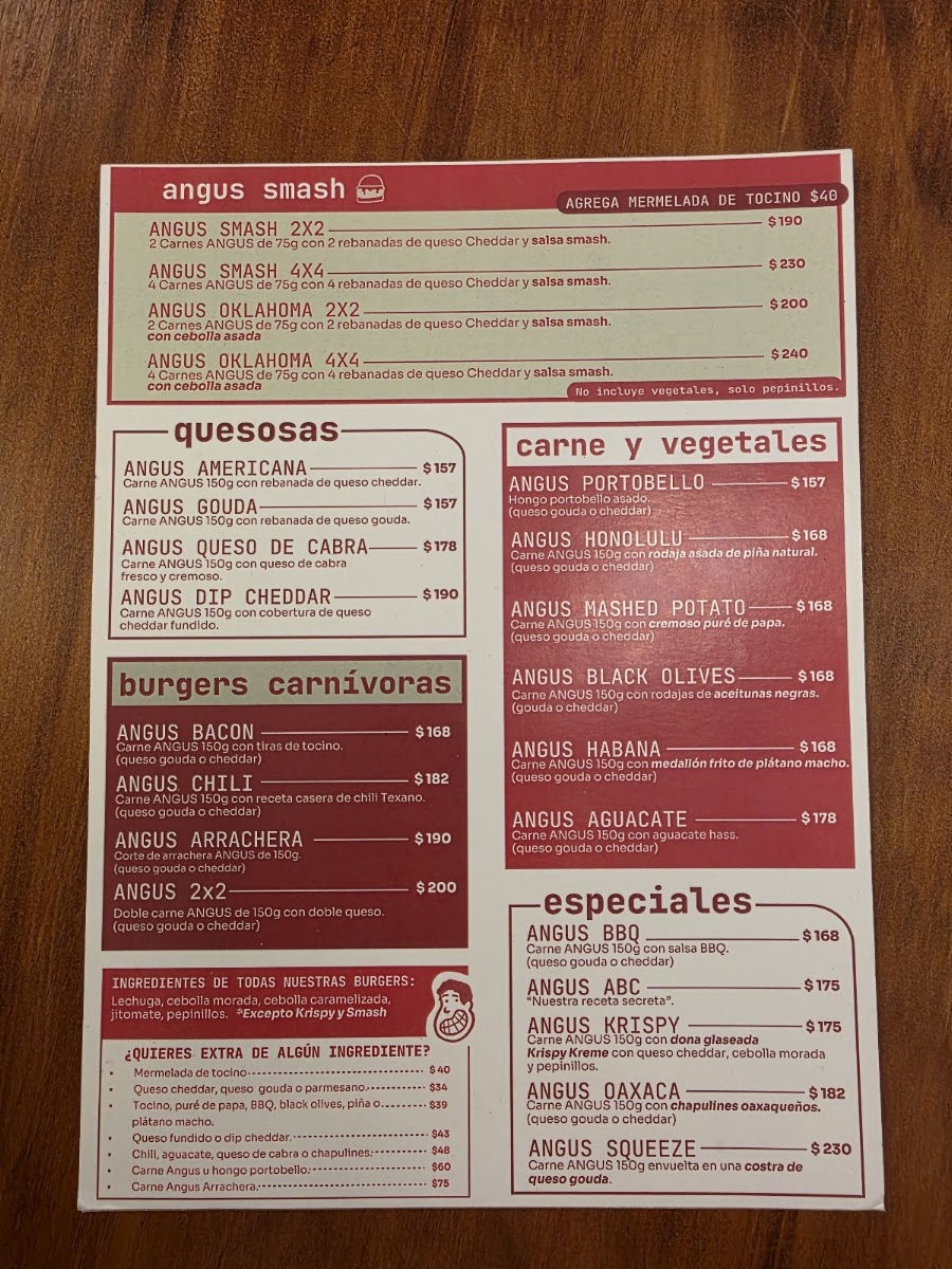Aburger Menu