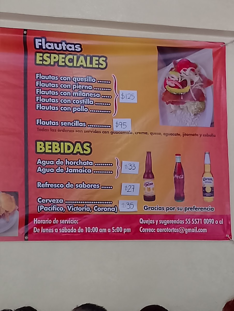 Aerotortas Menu