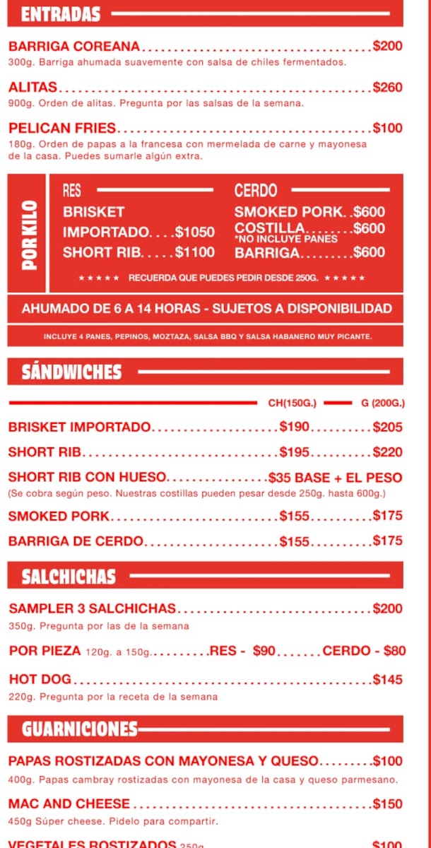 Ahumados Pelican Menu Photo 2
