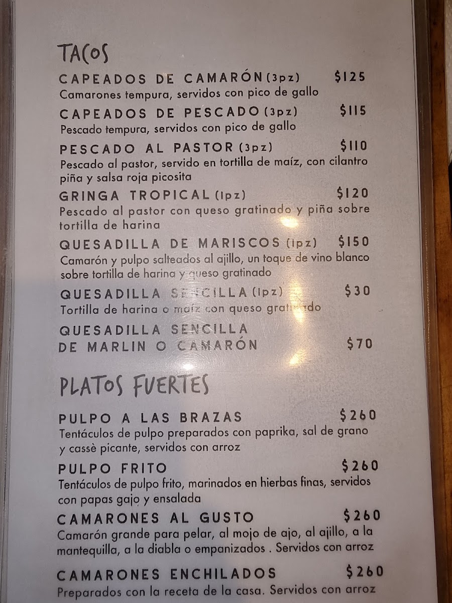 Altata Cocina Del Mar Menu