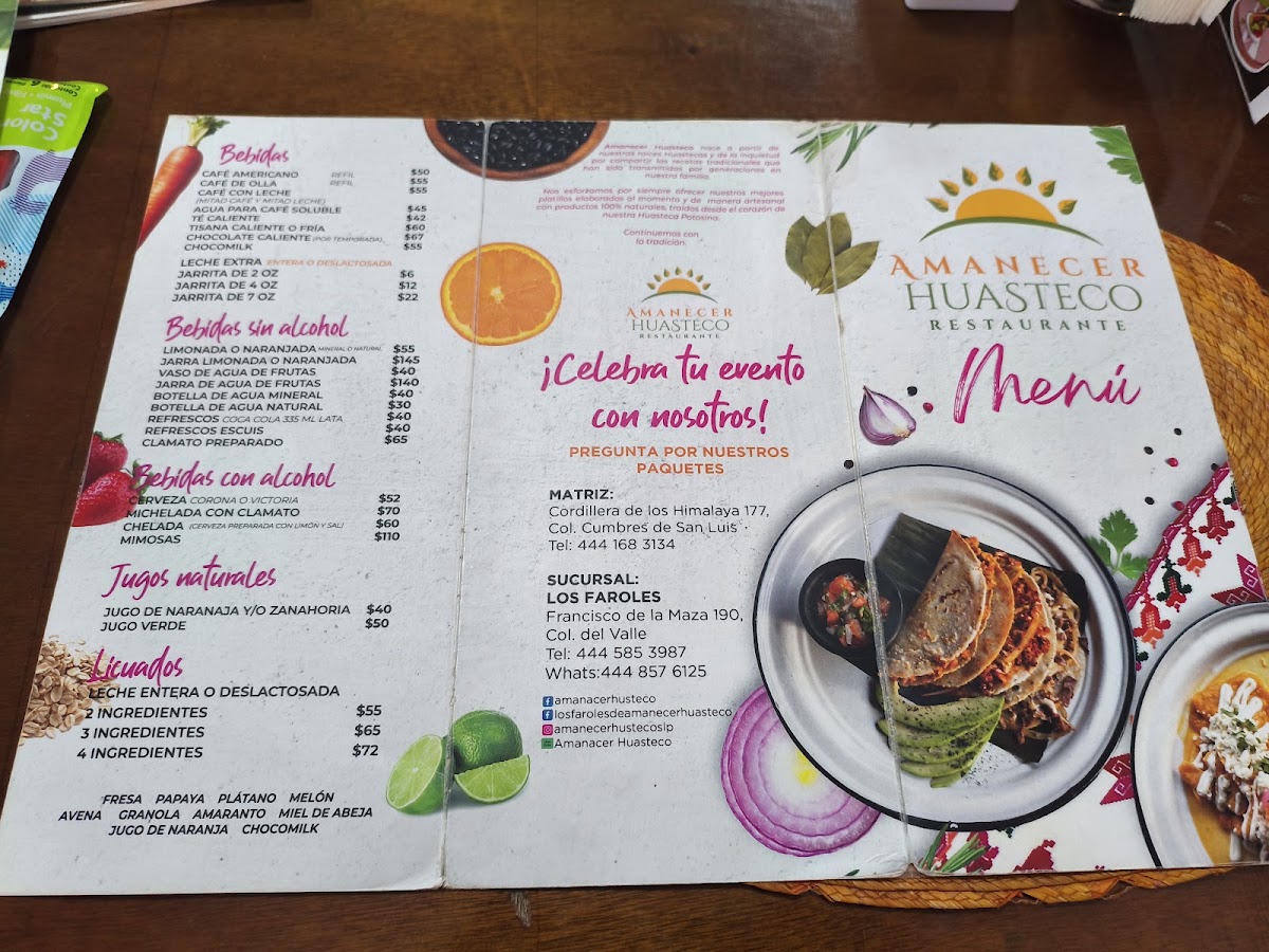 Amanecer Huasteco - Los Faroles Menu Photo 2