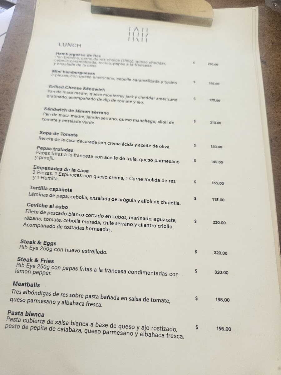 Amena Restaurante Menu