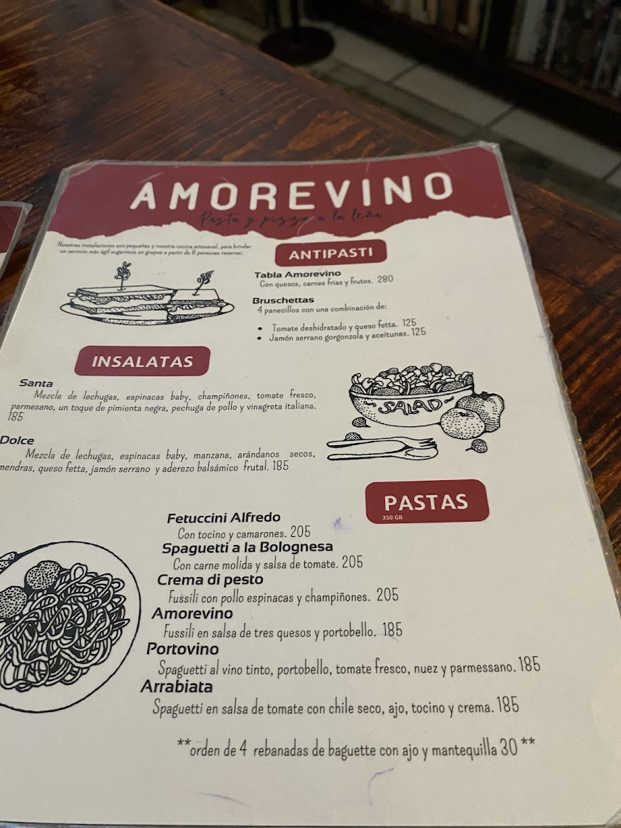 Amorevino Pasta Y Pizza A La Leña Menu Photo 4