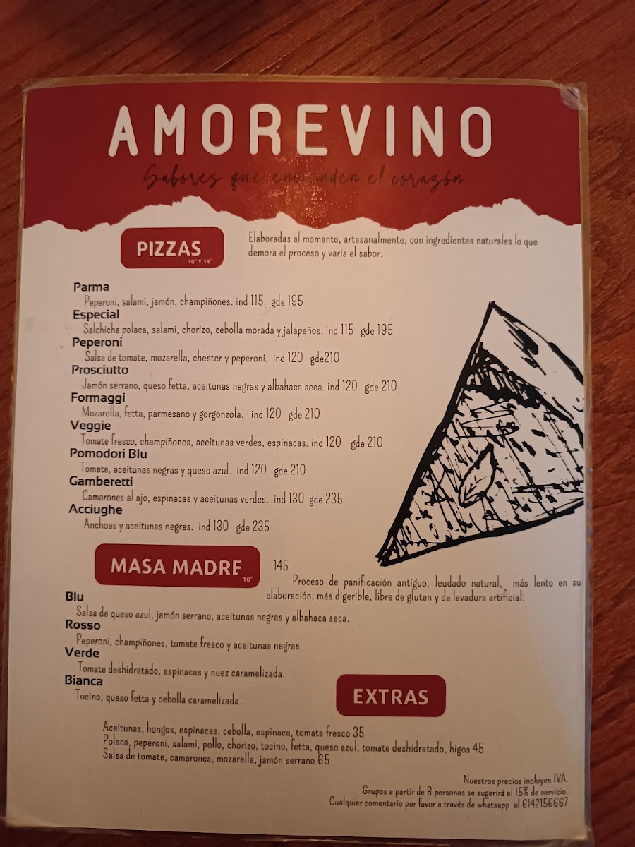 Amorevino Pasta Y Pizza A La Leña Menu Photo 5