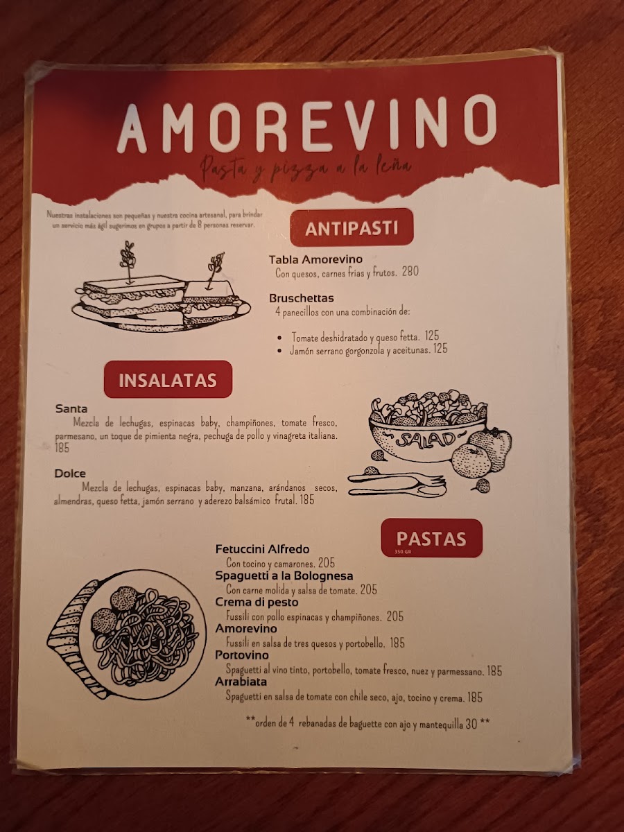 Amorevino Pasta Y Pizza A La Leña Menu Photo 6