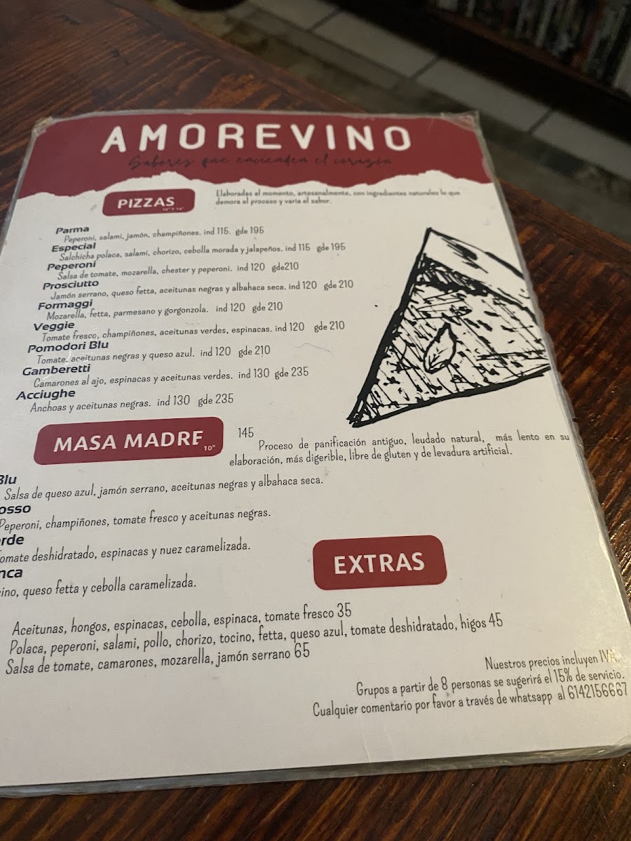 Amorevino Pasta Y Pizza A La Leña Menu Photo 8