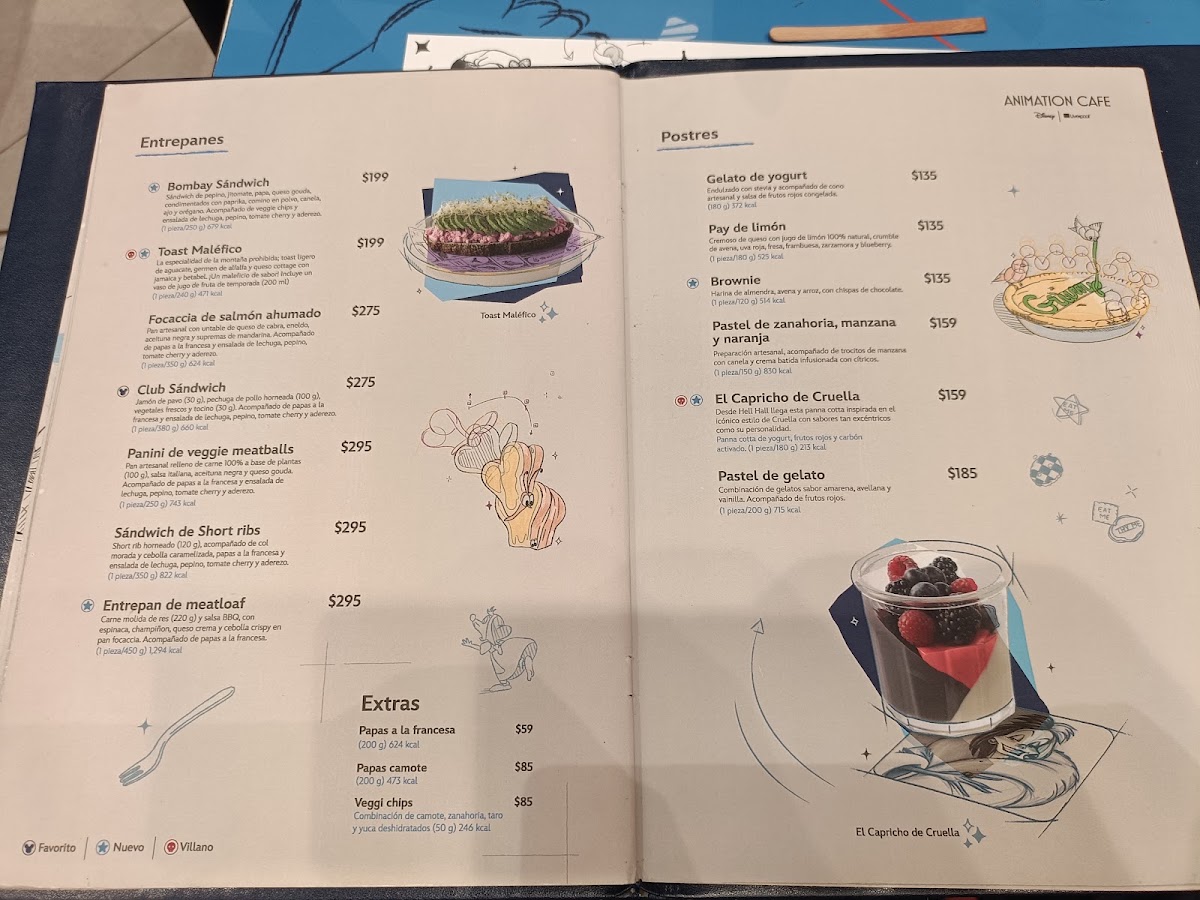 Animation Cafe Menu