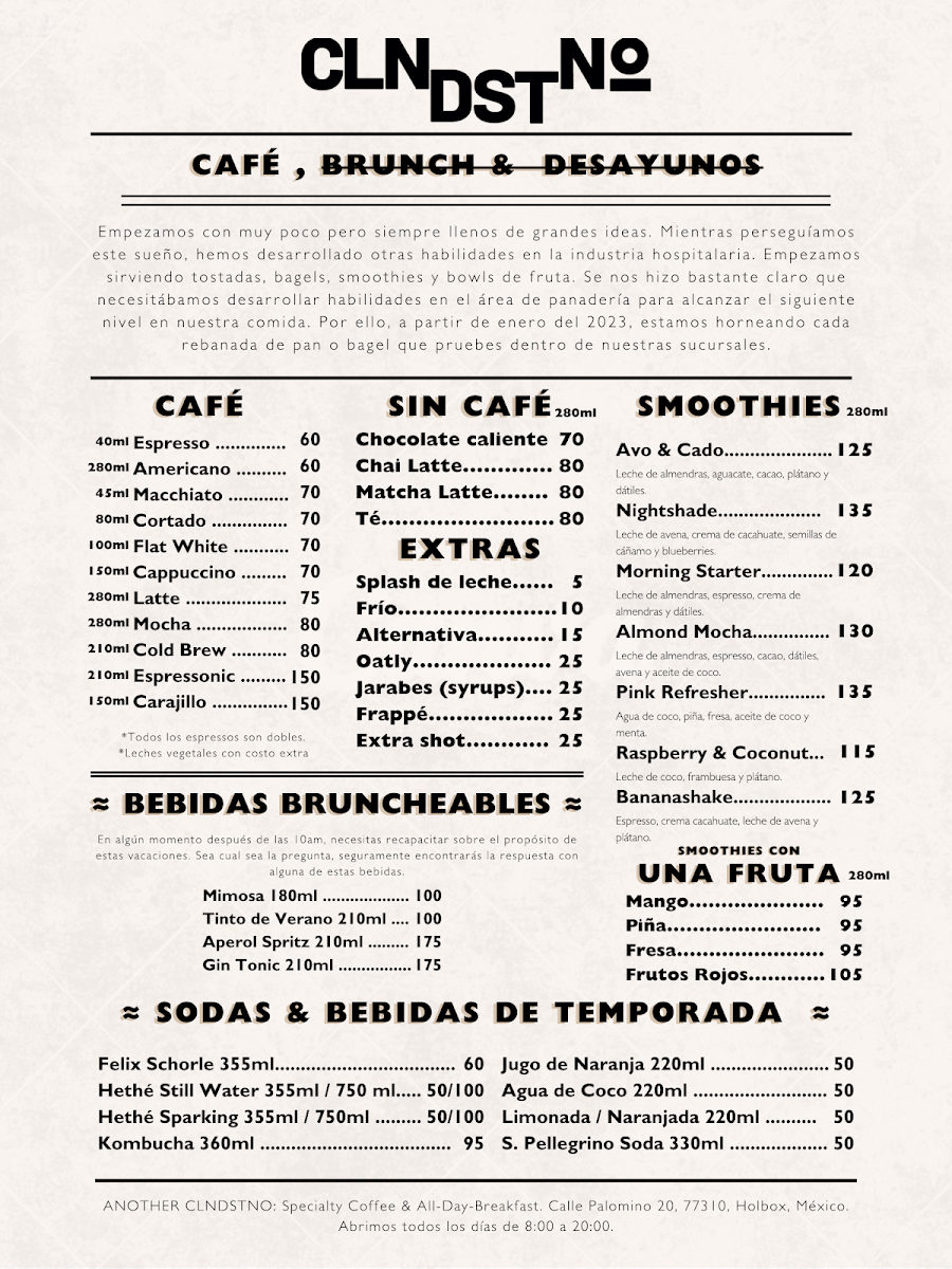Another Clandestino: Coffee, Bread & Breakfast Menu Photo 2