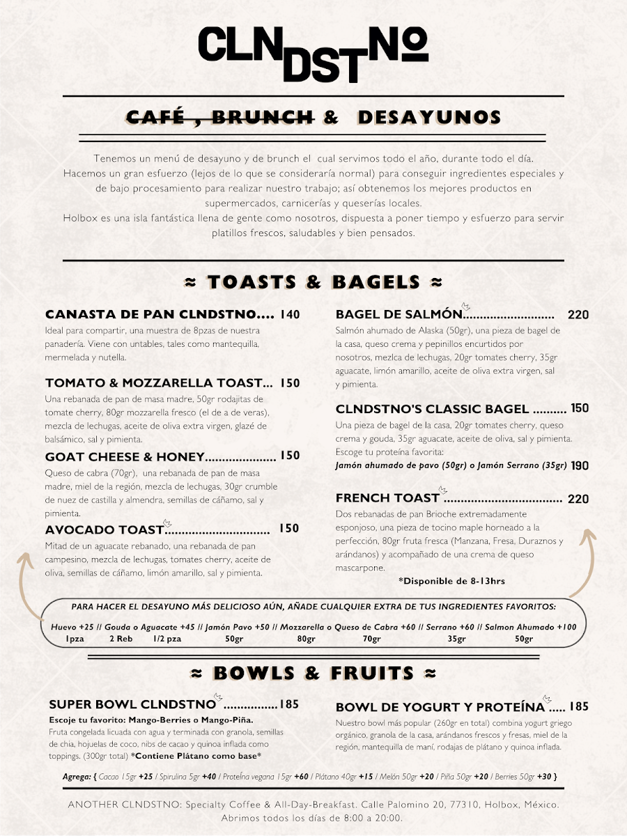 Another Clandestino: Coffee, Bread & Breakfast Menu Photo 3