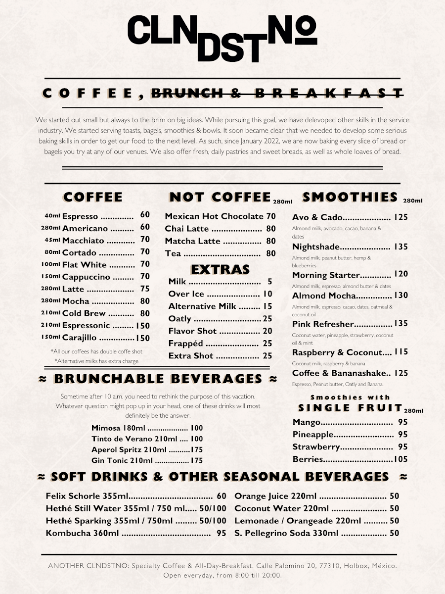 Another Clandestino: Coffee, Bread & Breakfast Menu Photo 4