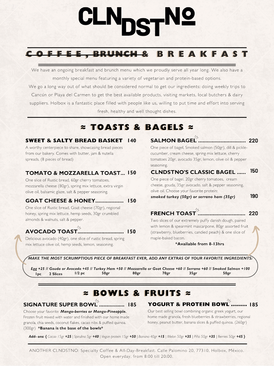 Another Clandestino: Coffee, Bread & Breakfast Menu Photo 5