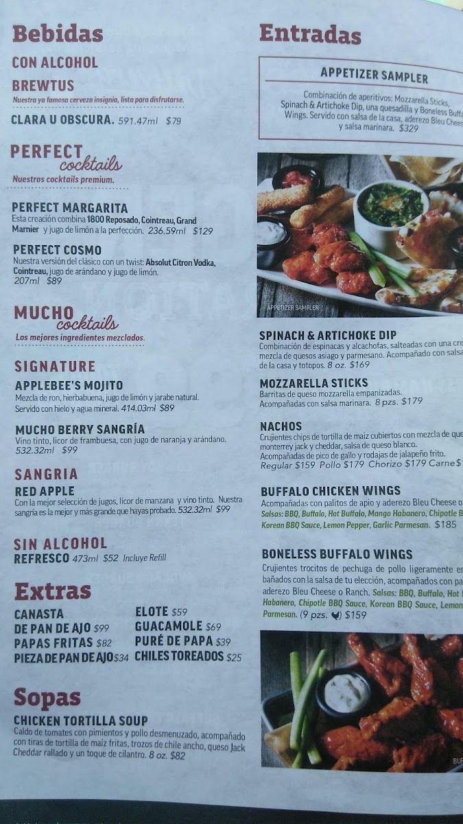 Applebee's Campos Eliseos Menu Photo 3