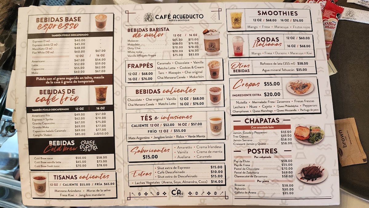 Aqueduct Cafe Menu