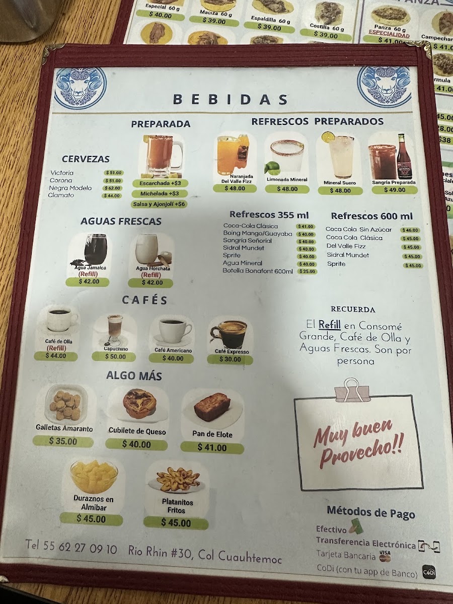 Arles Menu