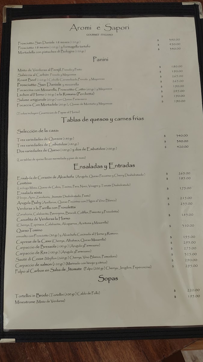 Aromi Sapori Menu