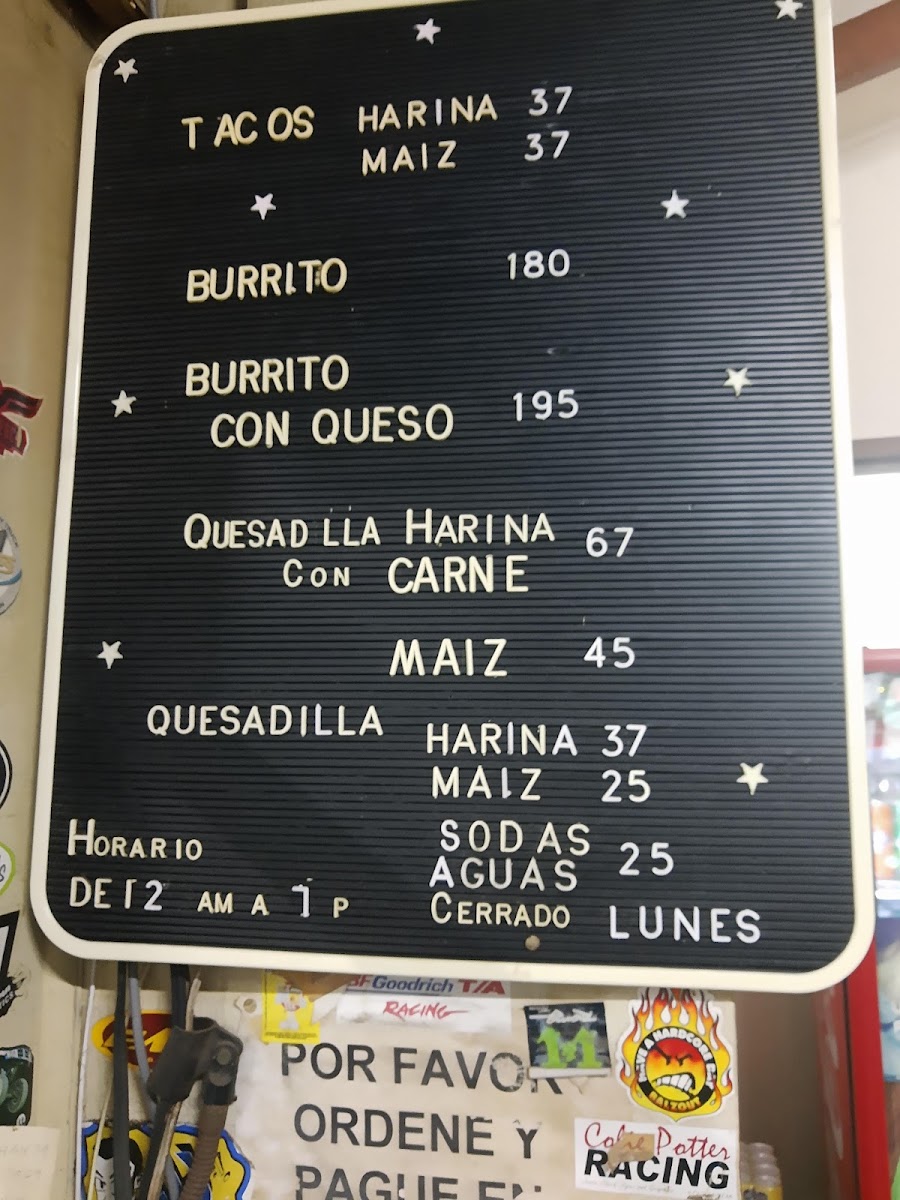 Asadero La Chispa Menu