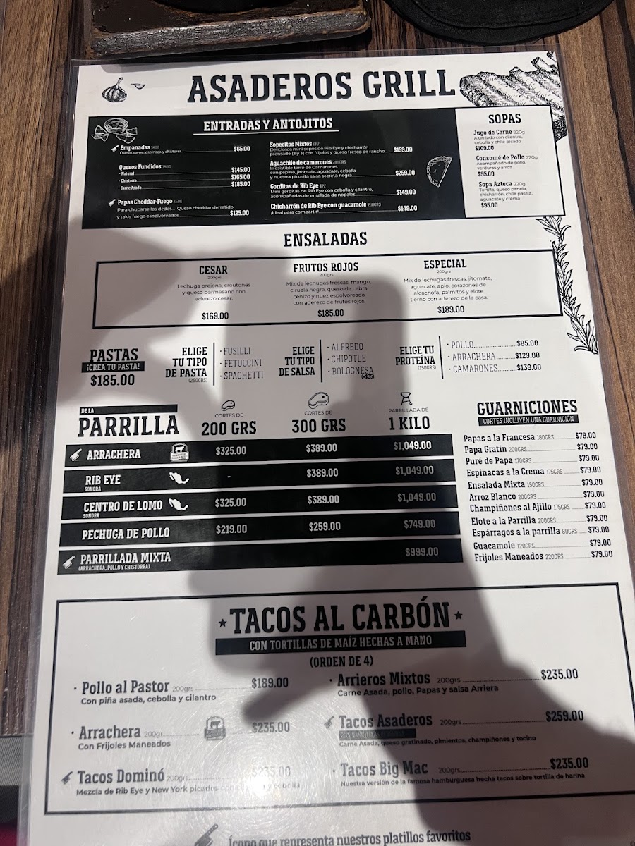 Asaderos Grill Menu
