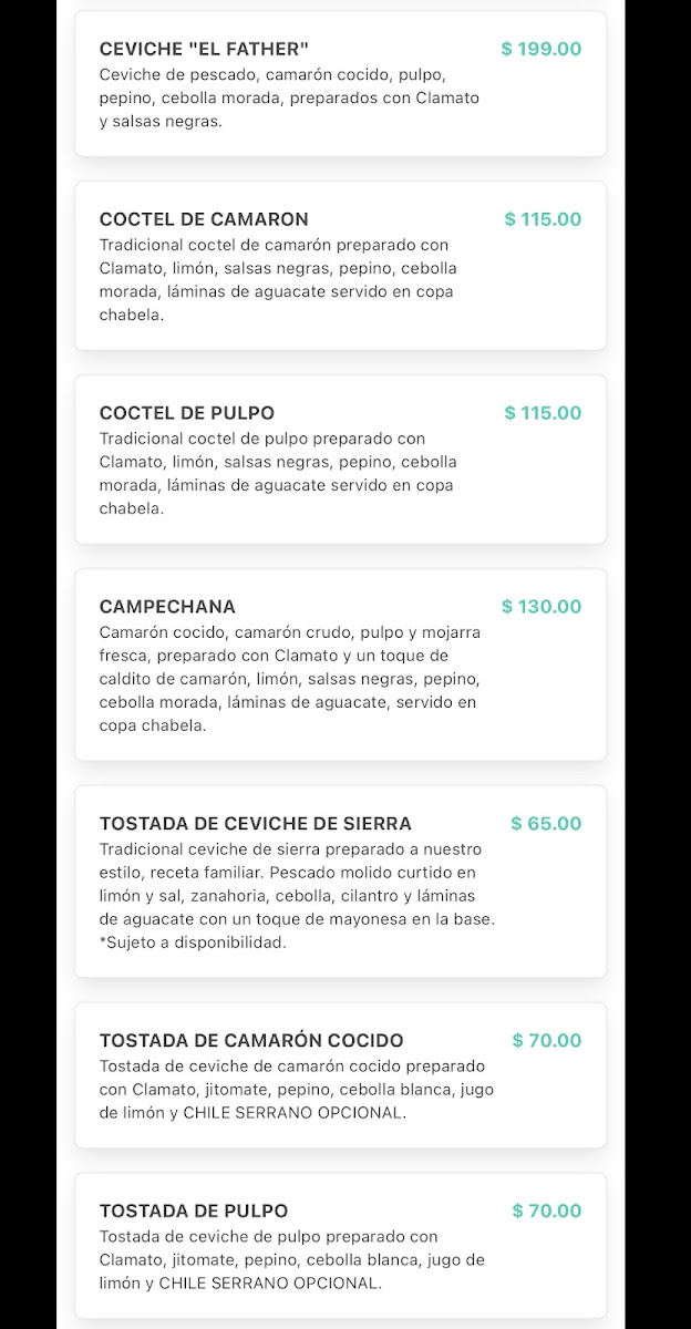 Avenida La Tizona Menu Photo 10