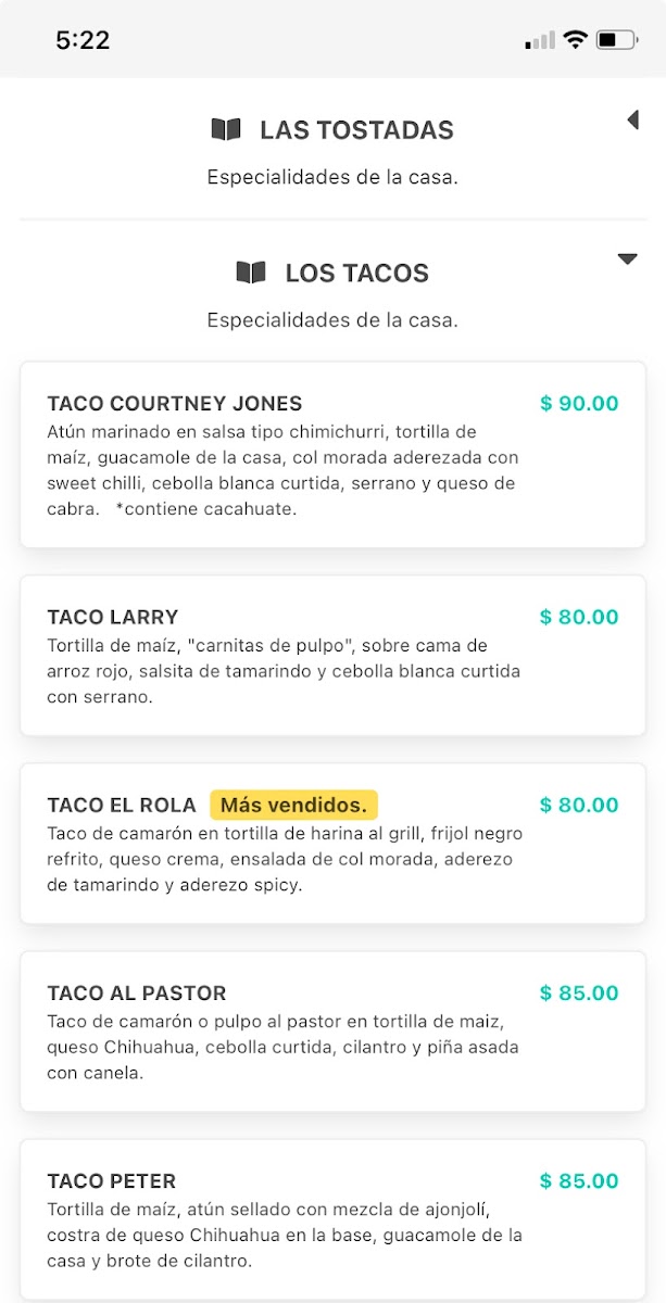 Avenida La Tizona Menu Photo 2