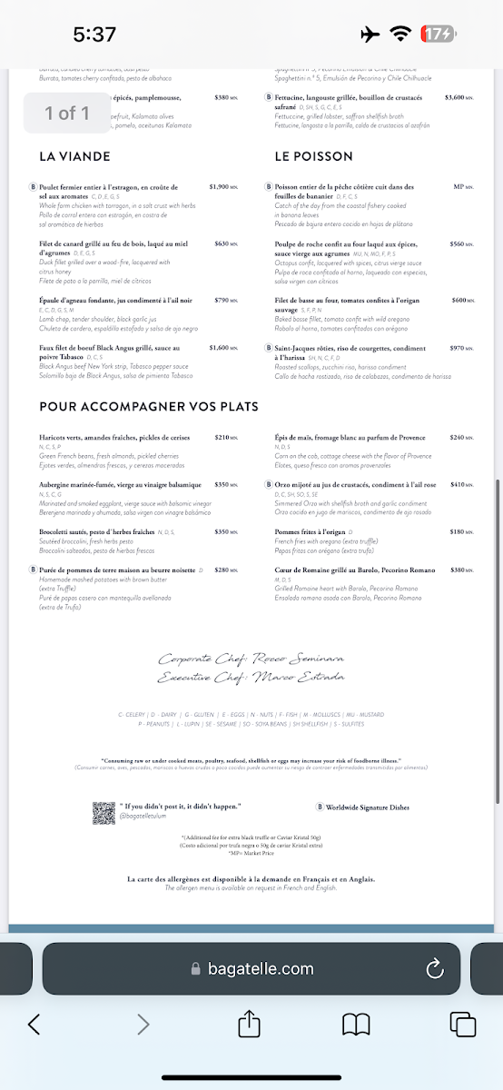 Bagatelle Tulum Menu Photo 4