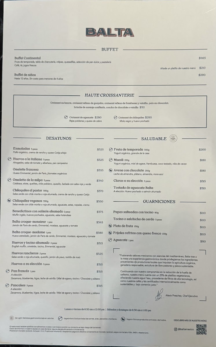 Balta Menu