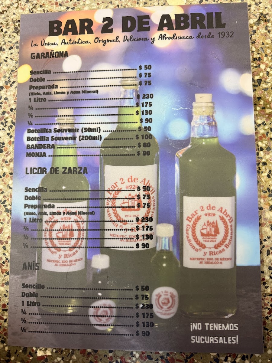 Bar 2 De Abril Menu Photo 2