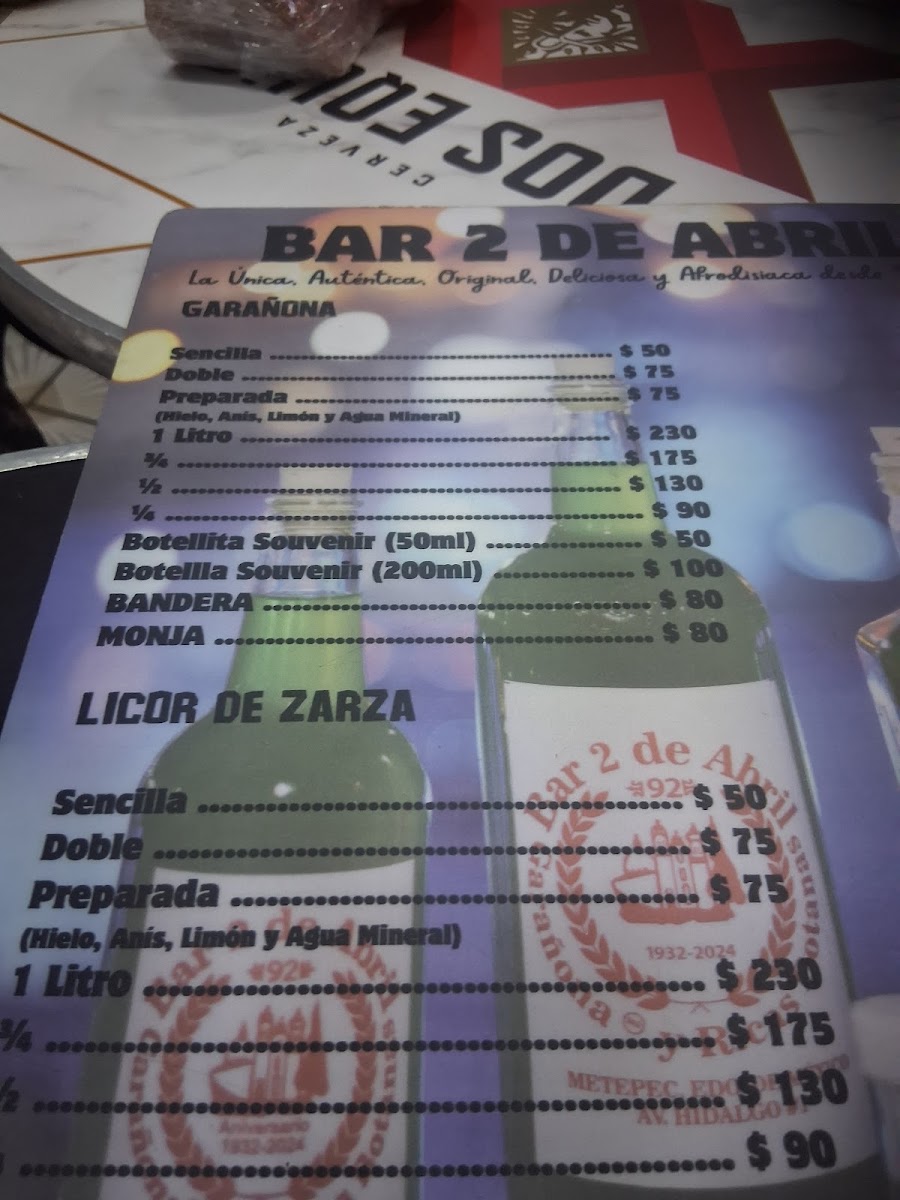 Bar 2 De Abril Menu Photo 3