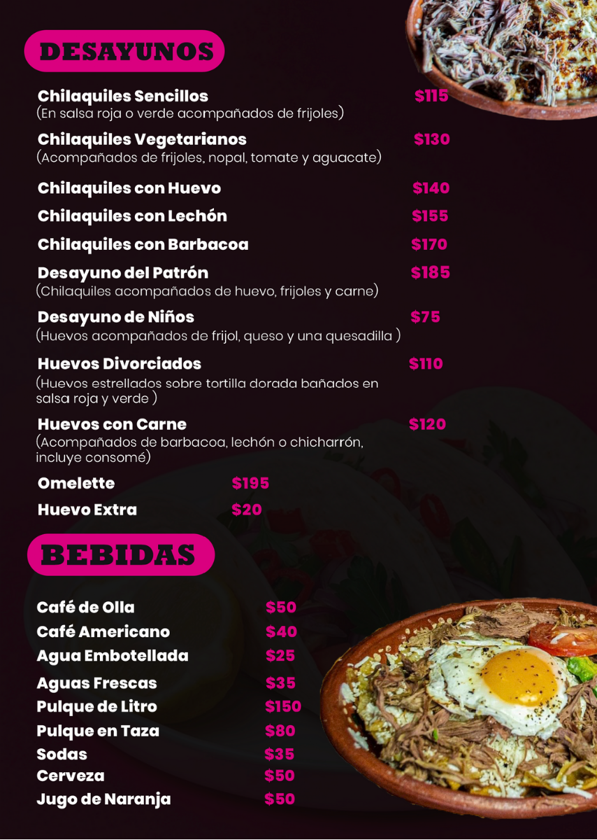 Barbacoa 'el Oeste' Menu