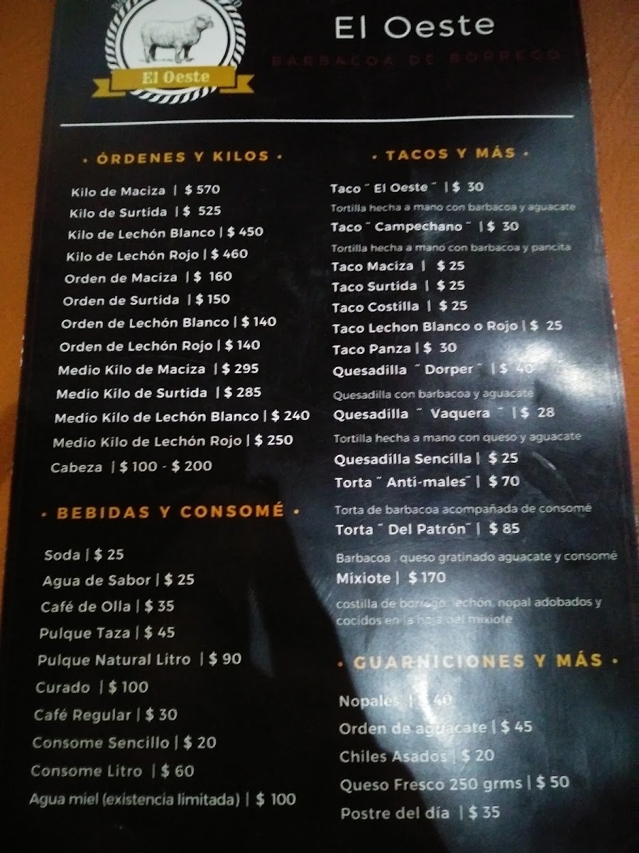 Barbacoa 'el Oeste' Menu Photo 10