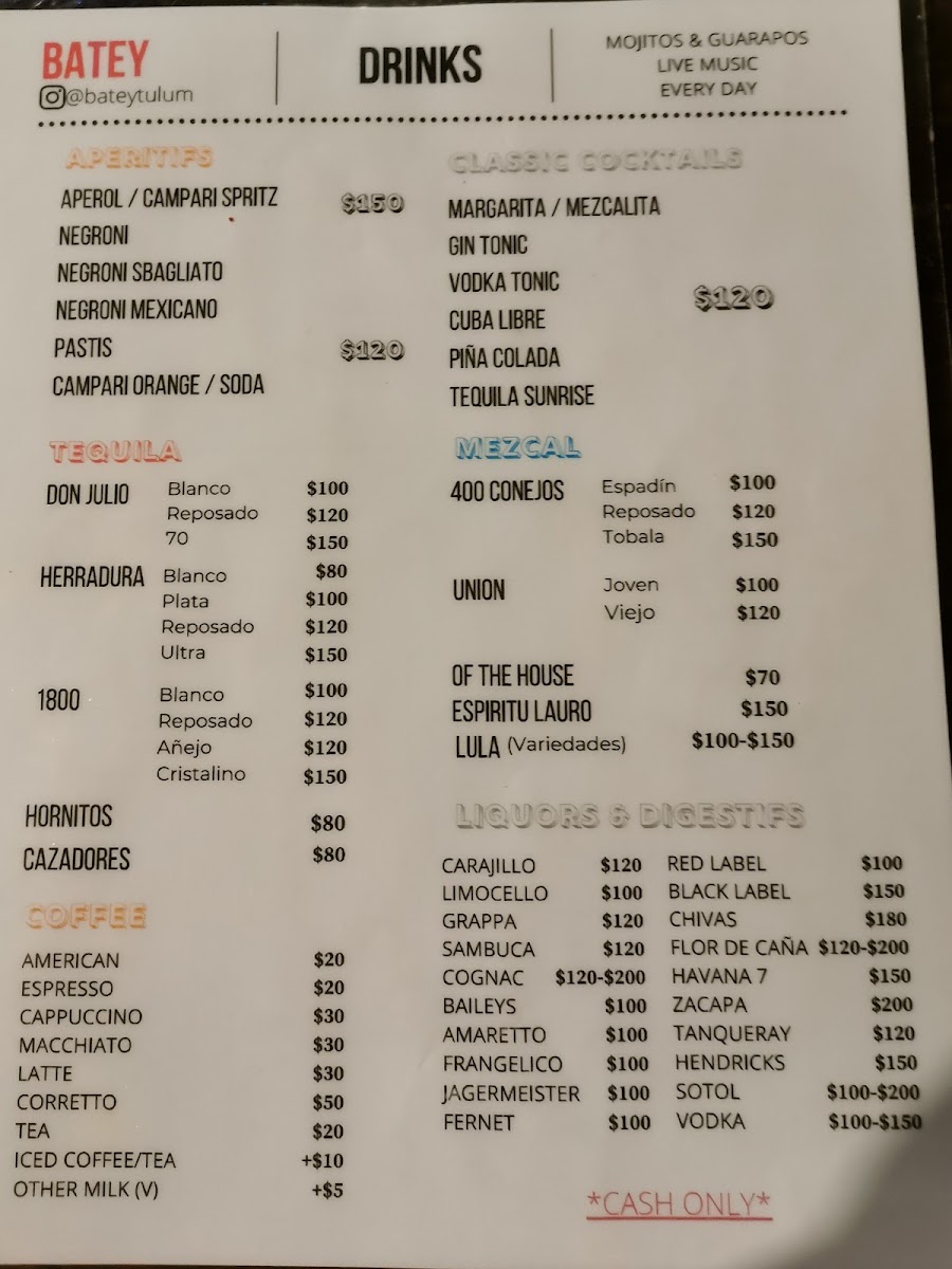 Batey Mojito And Guarapo Bar Menu Photo 3