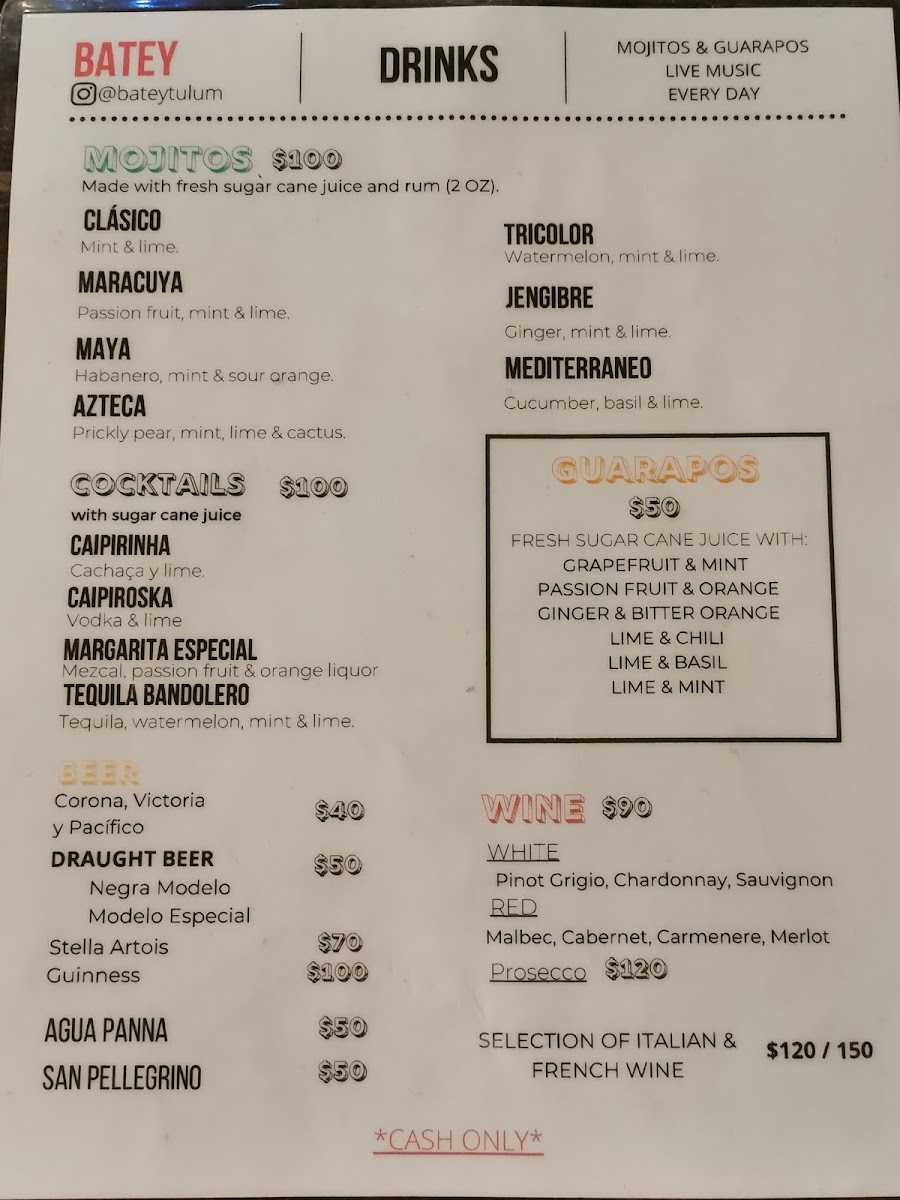 Batey Mojito And Guarapo Bar Menu Photo 4