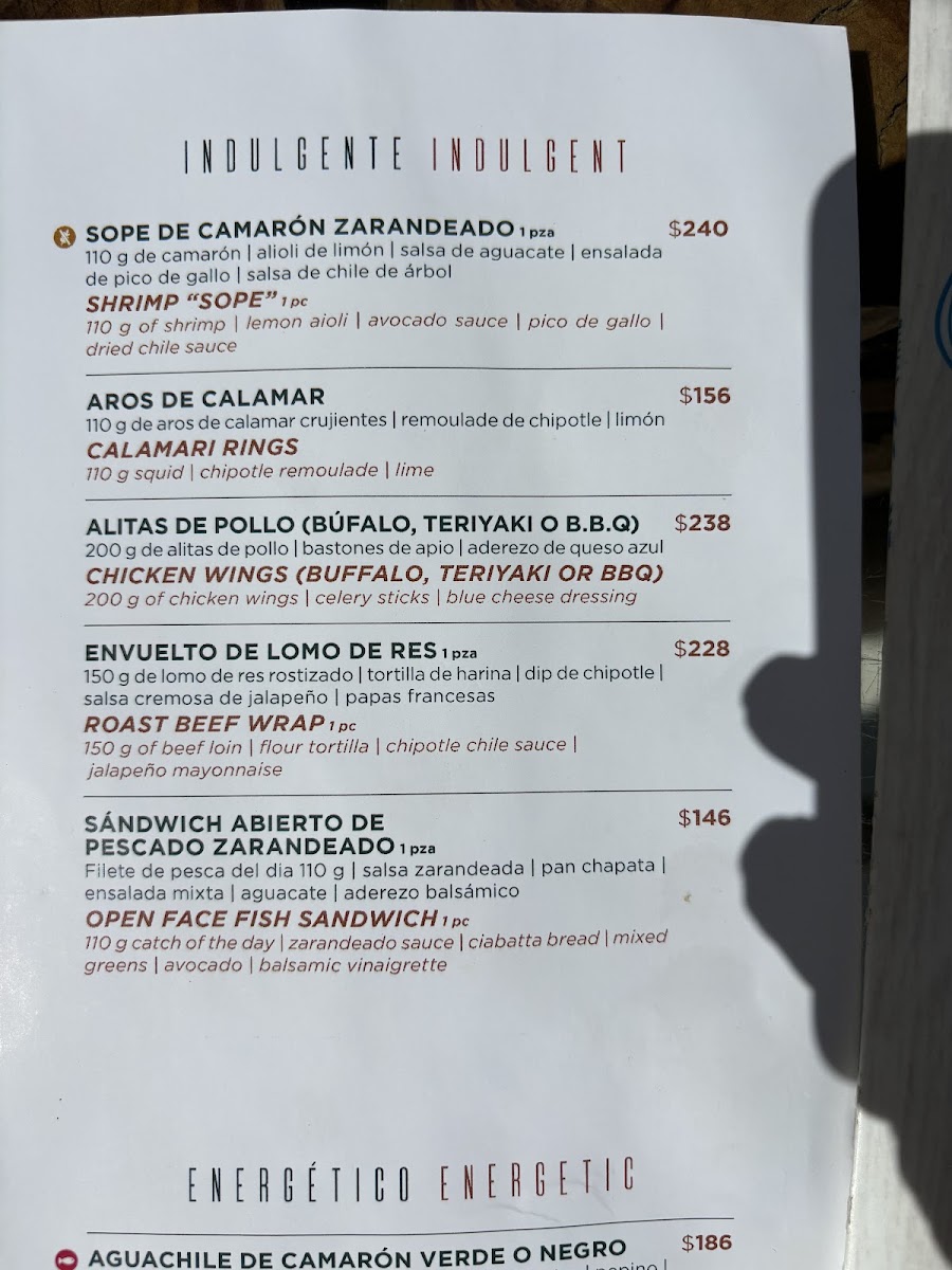 Beach Club Menu Photo 5