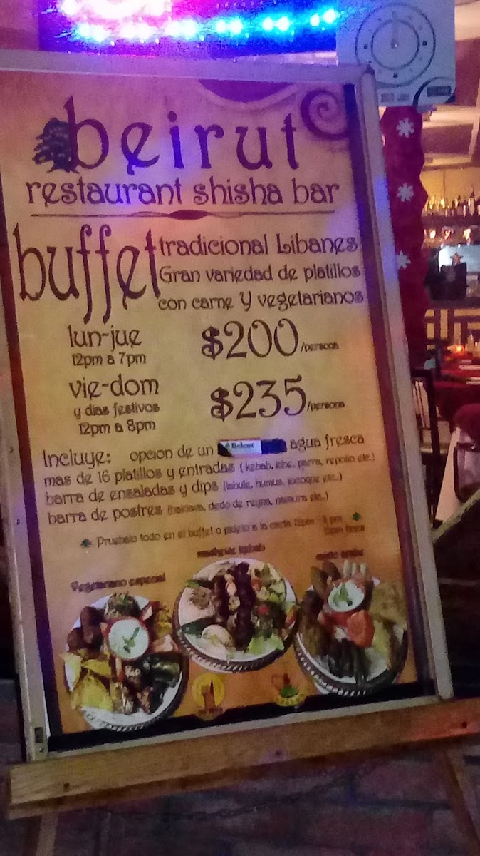 Beirut Restaurante Buffet De Comida Arabe Libanesa Y Shisha Menu Photo 6