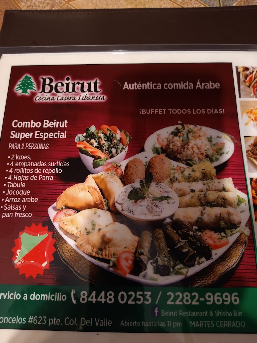 Beirut Restaurante Buffet De Comida Arabe Libanesa Y Shisha Menu Photo 7