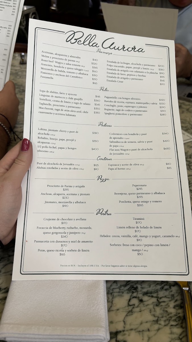 Bella Aurora Menu Photo 10