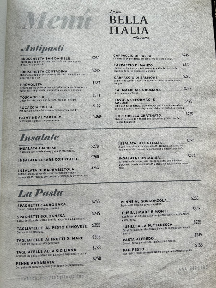 Bella Italia Menu Photo 3