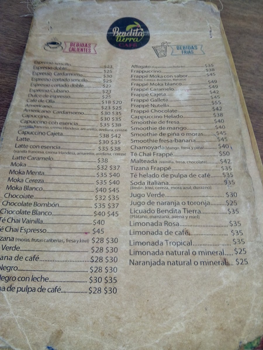 Bendita Tierra Cafe Menu Photo 10