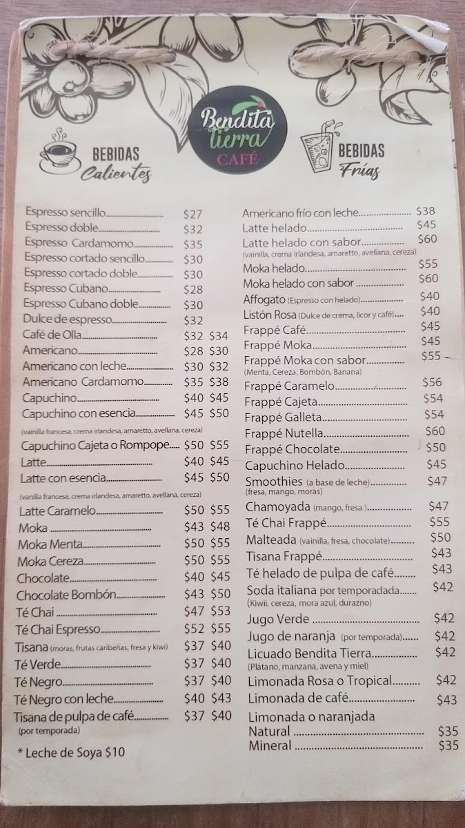 Bendita Tierra Cafe Menu Photo 6