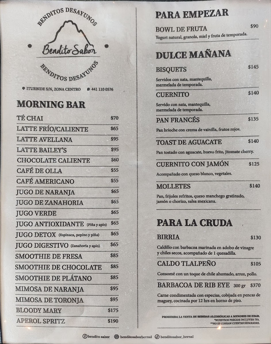 Bendito Sabor Menu Photo 2