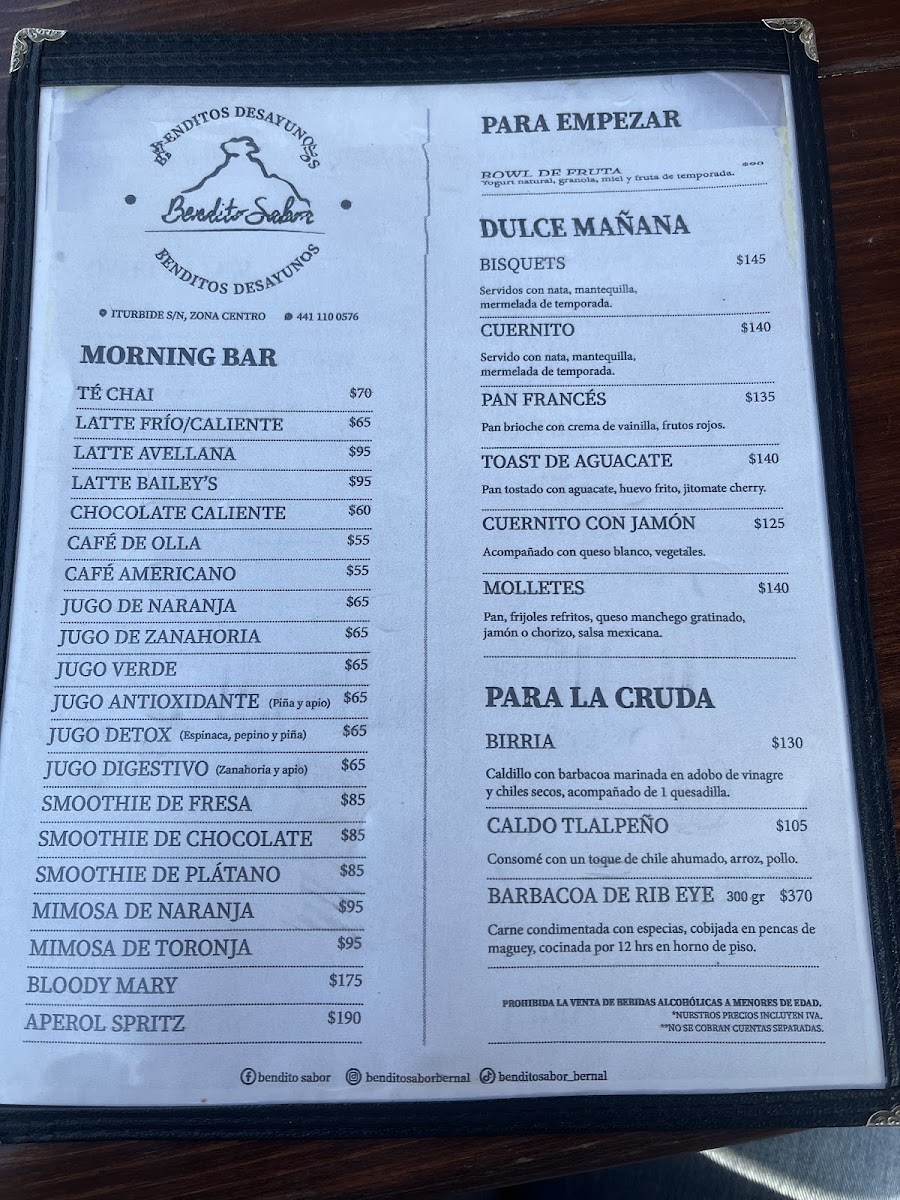 Bendito Sabor Menu Photo 4