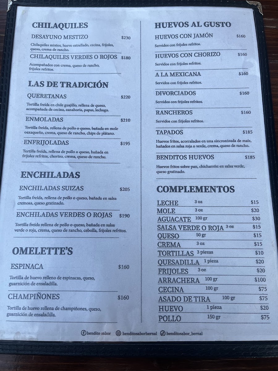 Bendito Sabor Menu Photo 5