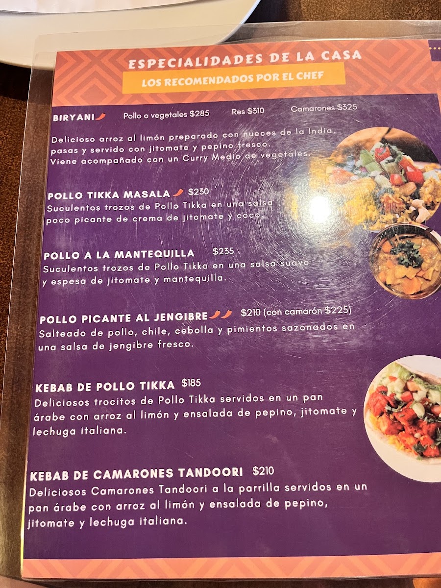 Bhaji Comida Hindu Menu