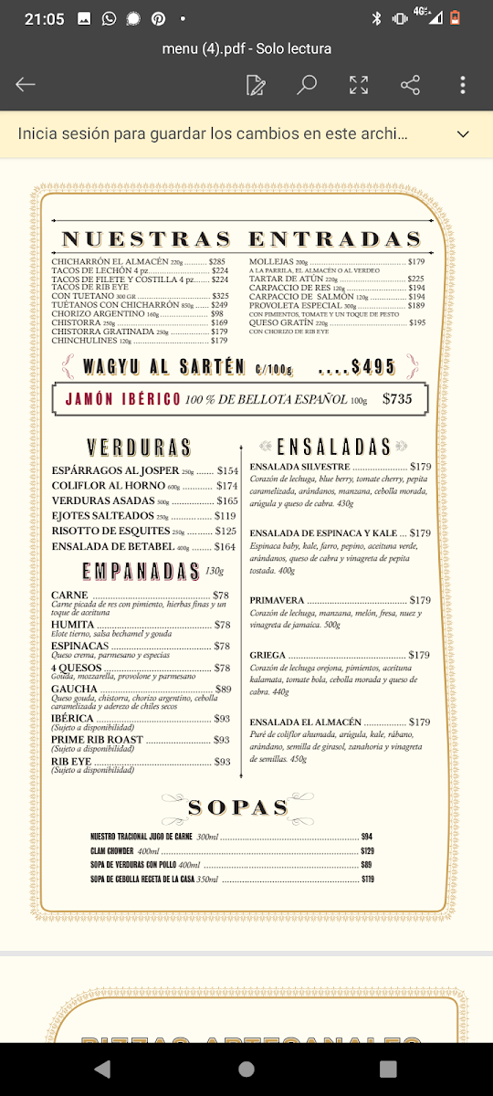 Bife El Almacen Menu Photo 6