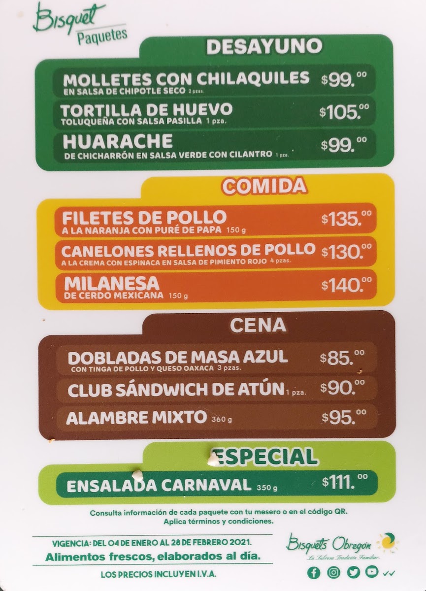 Bisquets Obregón - Unidad Morelia Las Américas Menu Photo 8