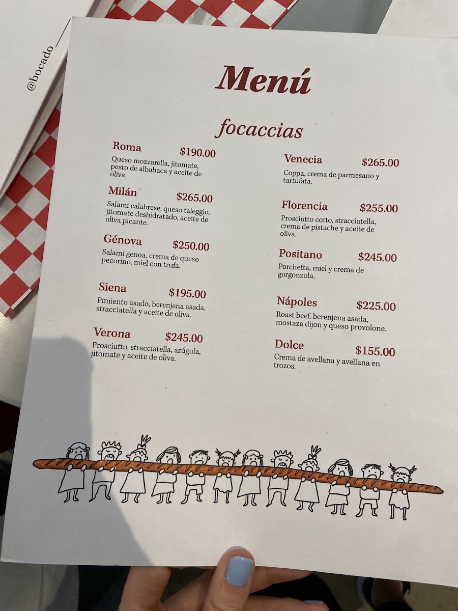 Bocado Salumeria Menu