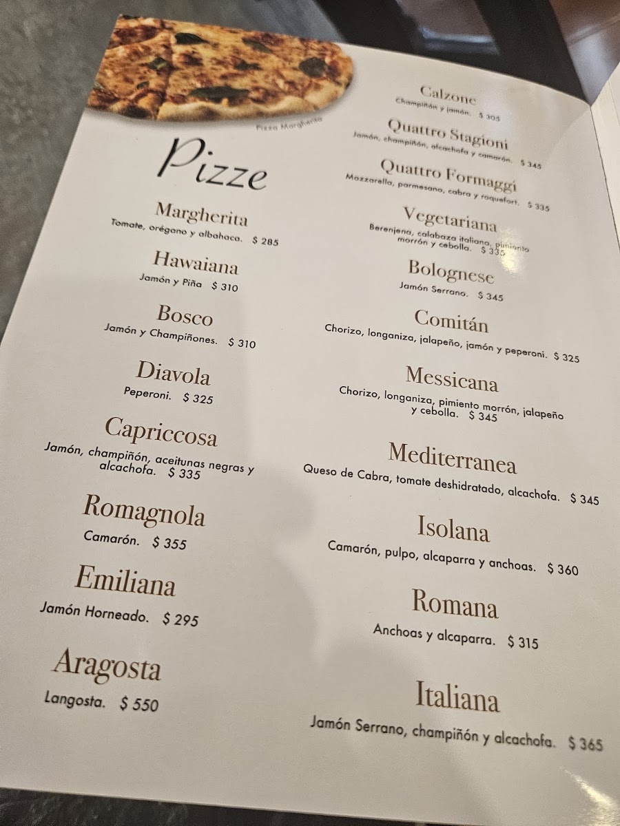 Bologna Menu