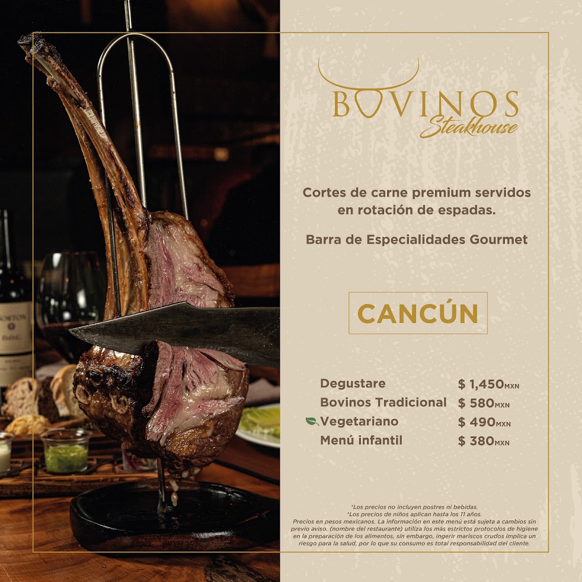 Bovinos Steakhouse & Seafood Cancun Menu Photo 4