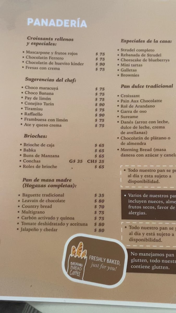 Breaking Bread Coffee Menu Photo 2