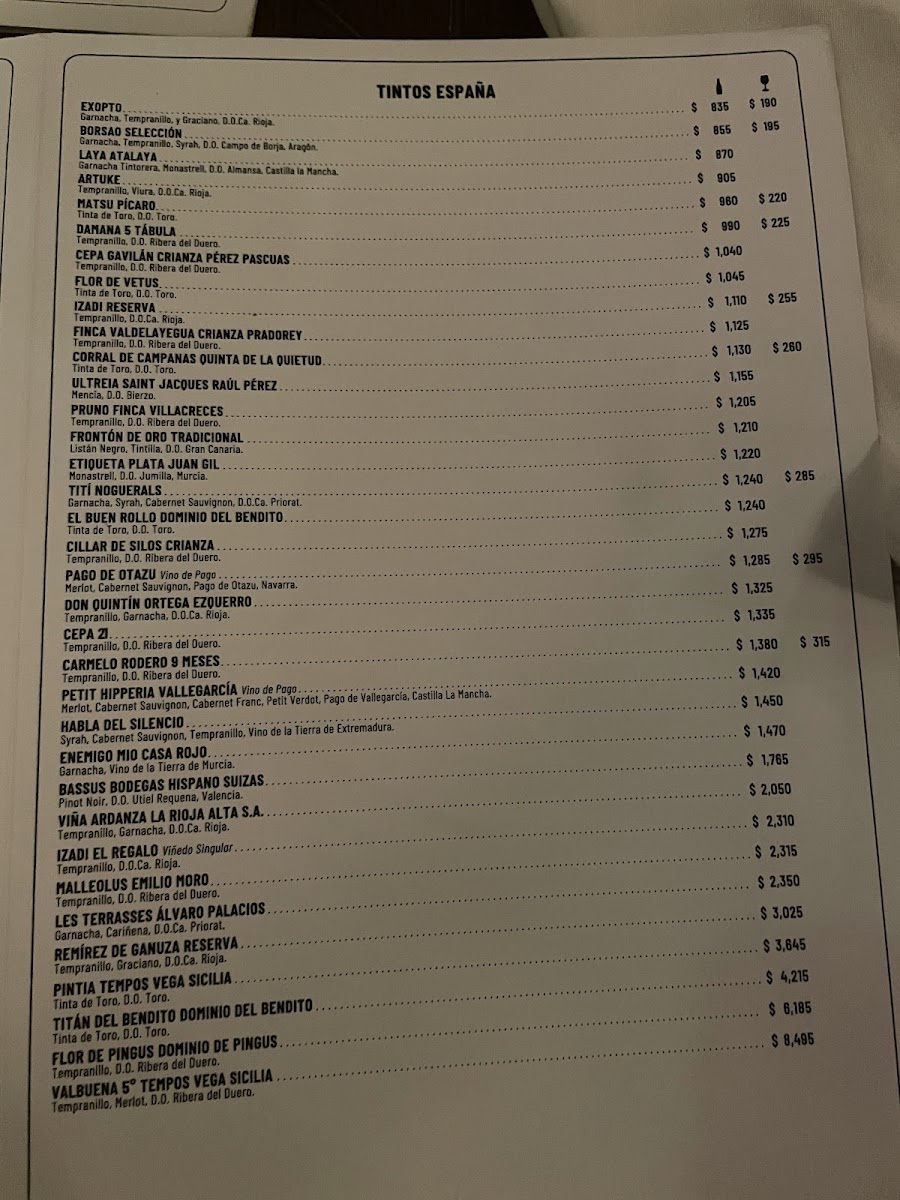 Bulla Condesa Menu